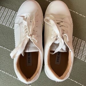 Steve Madden White Lace-Up Sneakers